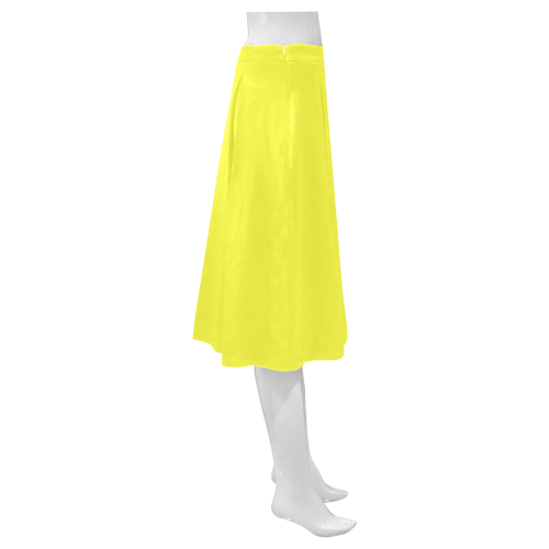 color maximum yellow Mnemosyne Women's Crepe Skirt (Model D16)