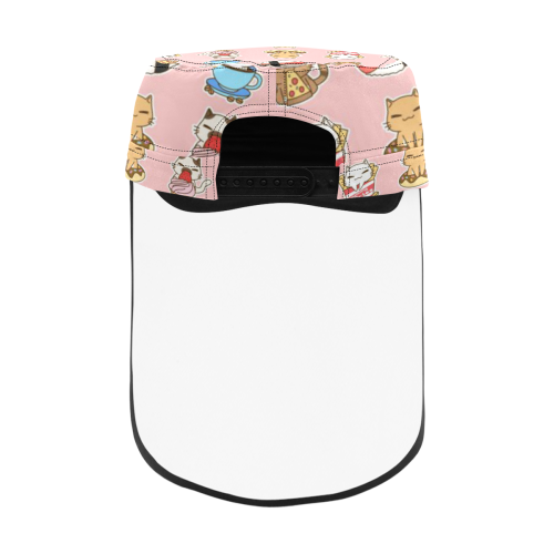 pink Military Style Cap (Detachable Face Shield)