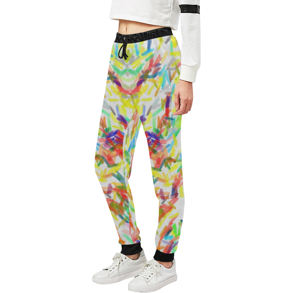 Colorful brush strokes Unisex All Over Print Sweatpants (Model L11)