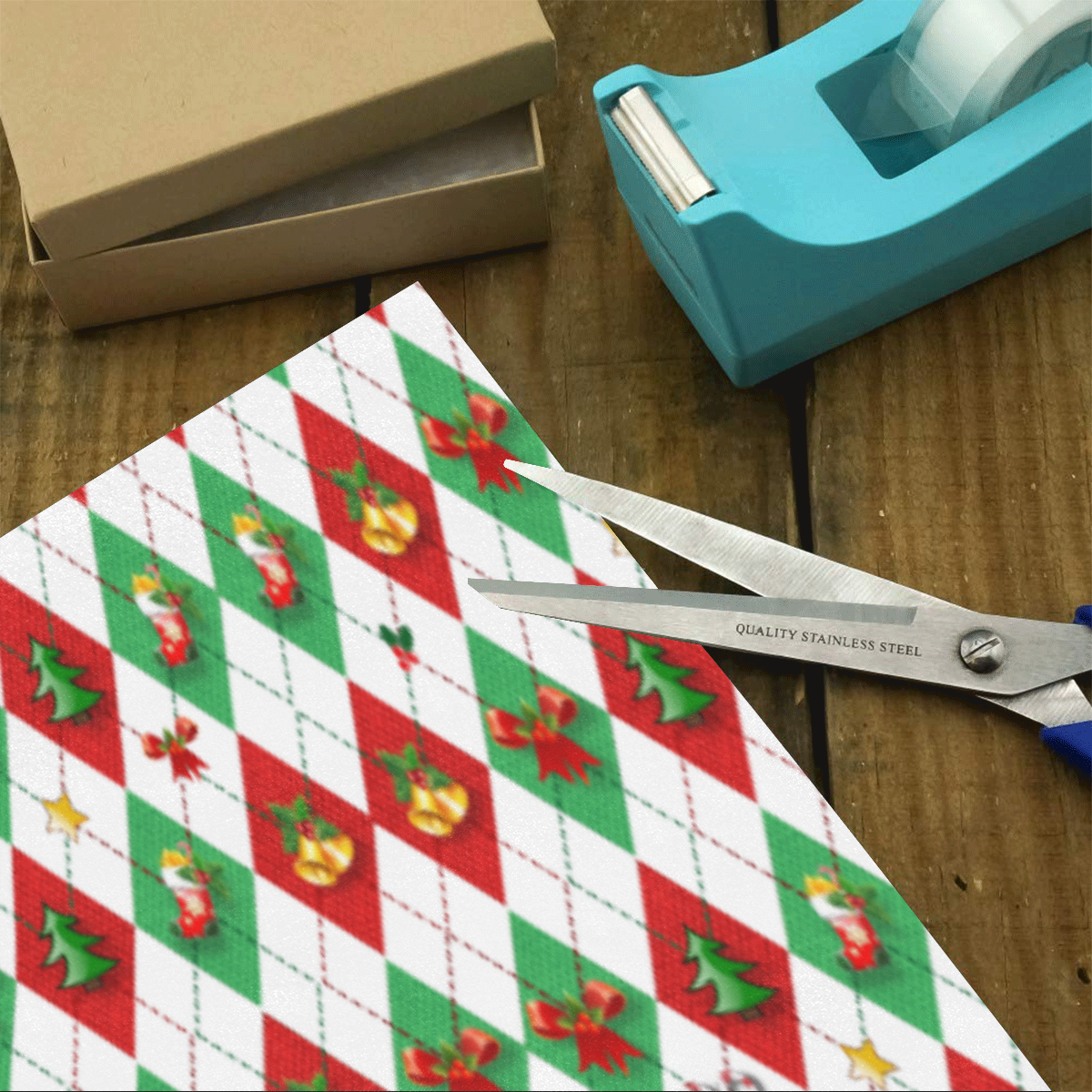 Christmas Argyle Pattern Gift Wrapping Paper 58"x 23" (3 Rolls)