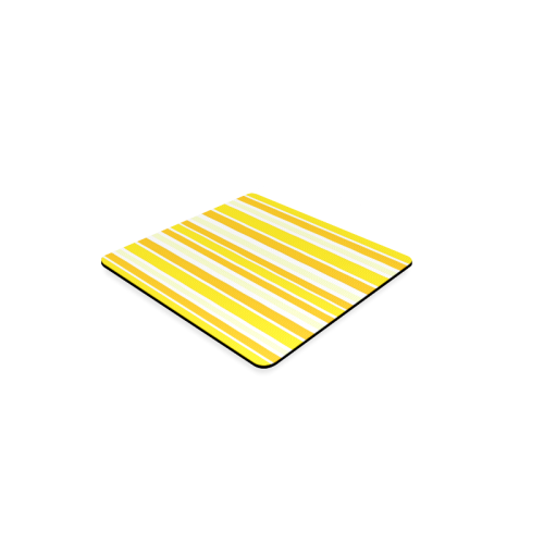 Sunshine Yellow Stripes Square Coaster