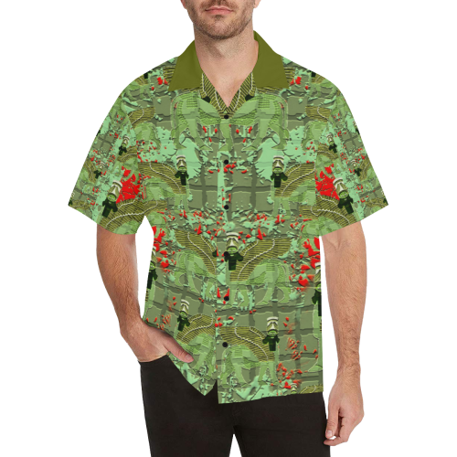 Lamassu Sport Green Hawaiian Shirt (Model T58)