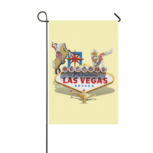 Las Vegas Welcome Sign on Yellow Garden Flag 12‘’x18‘’（Without Flagpole）