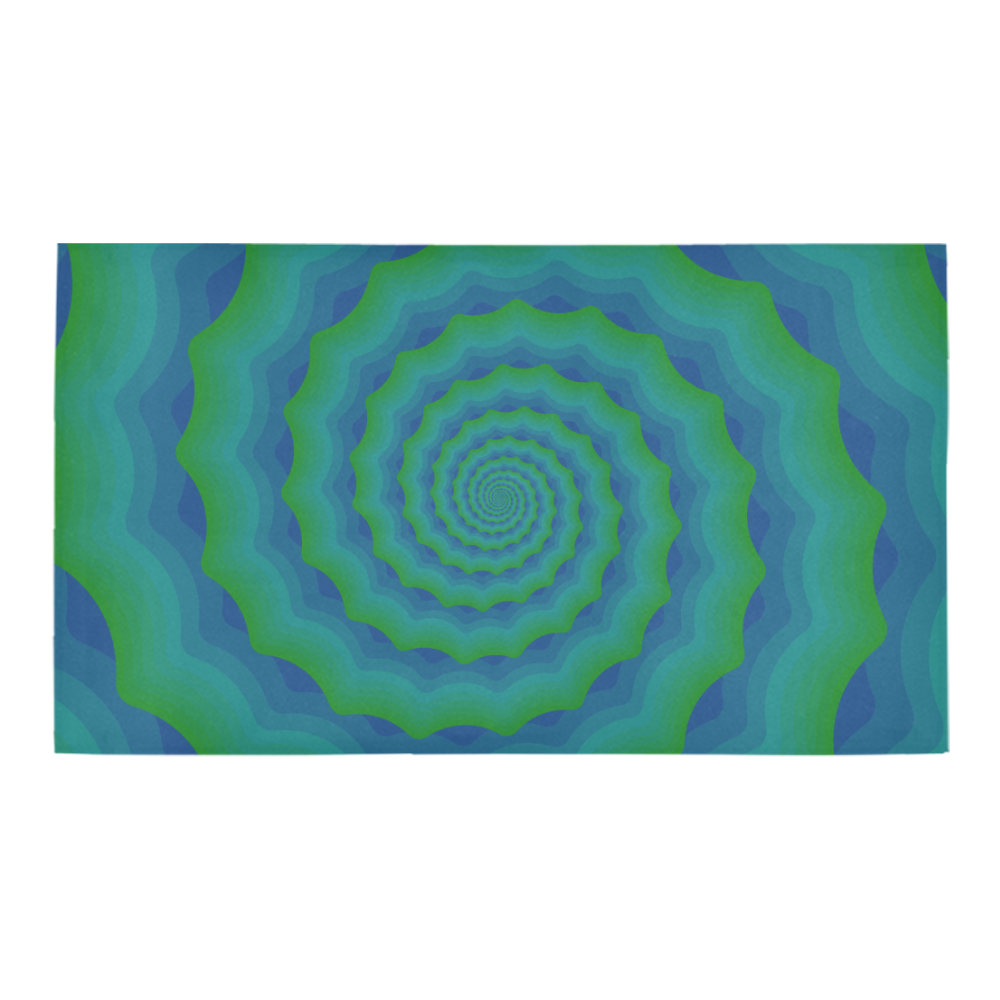 Green blue spiral shell Bath Rug 16''x 28''