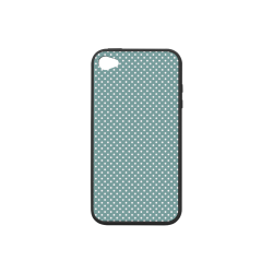Silver blue polka dots Rubber Case for iPhone 4/4s