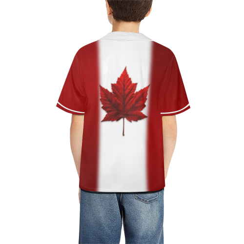 Kid's Canada Jersey Canada Flag All Over Print Baseball Jersey for Kids (Model T50)