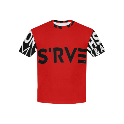 Kids S'rve Graphic red Kids' All Over Print T-shirt (USA Size) (Model T40)