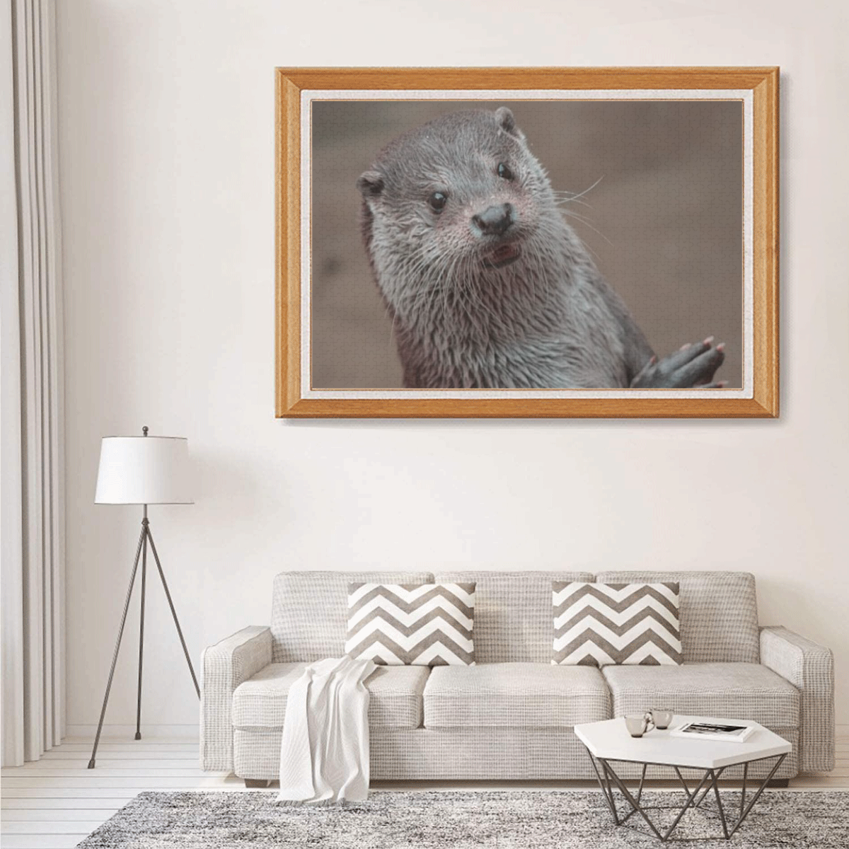 sweet young otter 1000-Piece Wooden Photo Puzzles