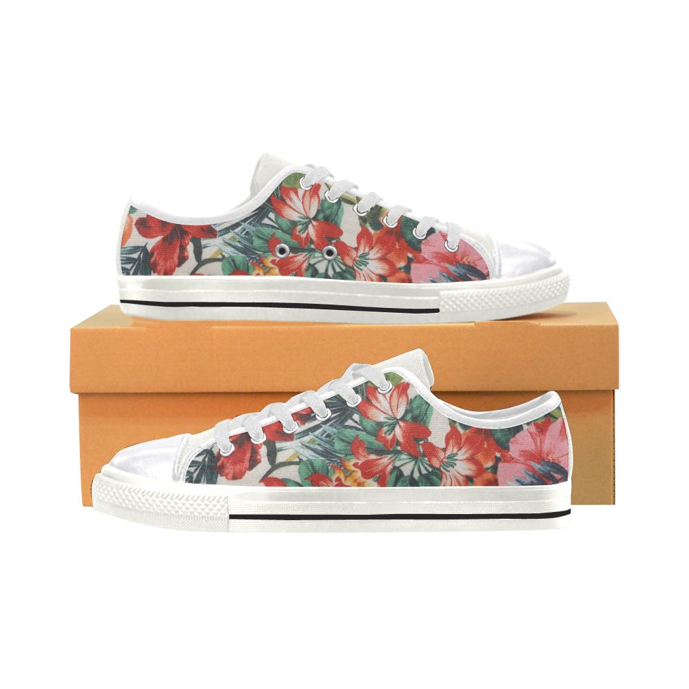 floral Women's Classic Canvas Shoes (Model 018)