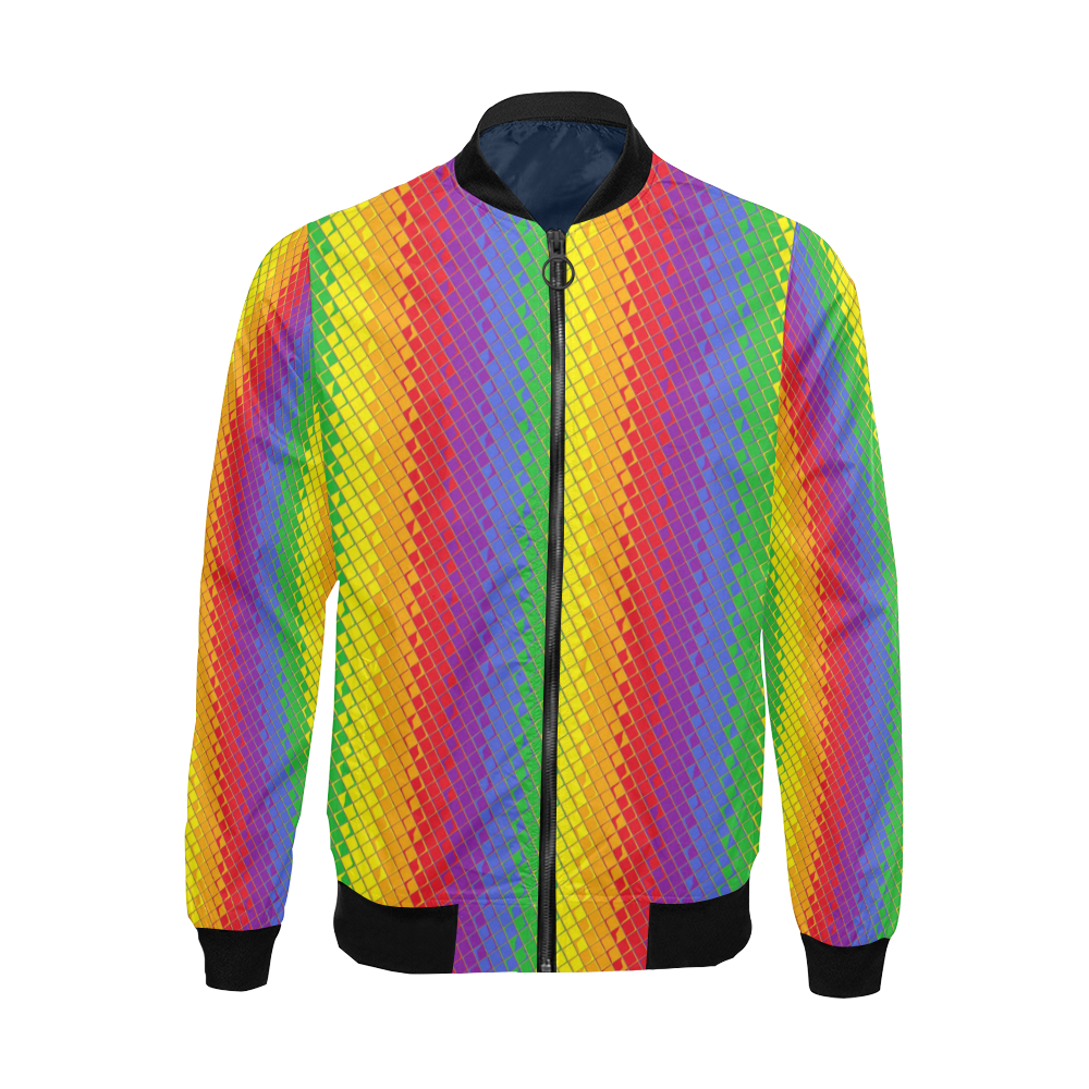 Rainbow Pattern by K.Merske All Over Print Bomber Jacket for Men (Model H19)
