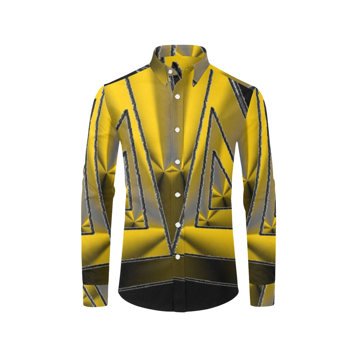 gold Men's All Over Print Casual Dress Shirt (Model T61)