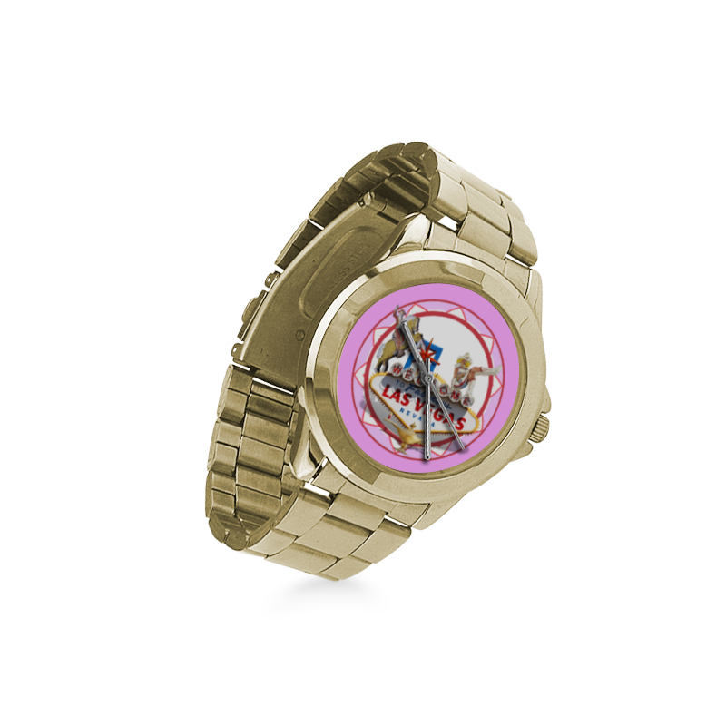 LasVegasIcons Poker Chip - Pink Custom Gilt Watch(Model 101)