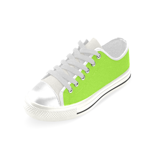 color green yellow Low Top Canvas Shoes for Kid (Model 018)