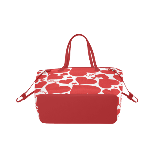 Love Red Hearts Clover Canvas Tote Bag (Model 1661)