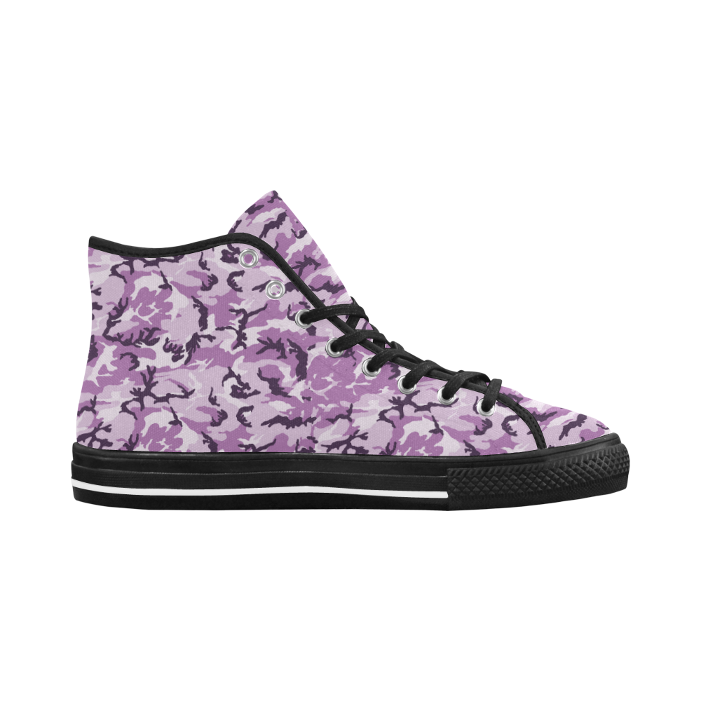 Woodland Pink Purple Camouflage Vancouver H Women's Canvas Shoes (1013-1)