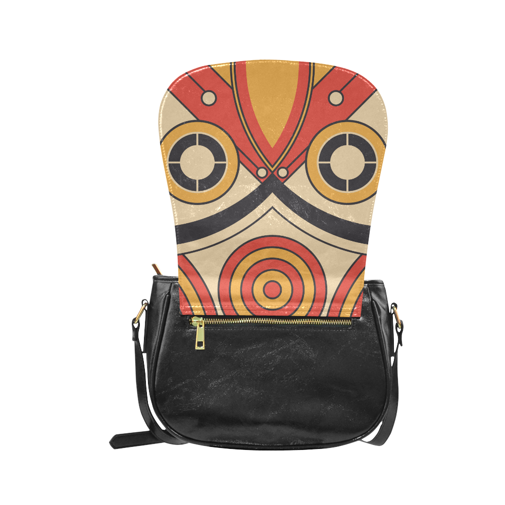 Geo Aztec Bull Tribal Classic Saddle Bag/Large (Model 1648)