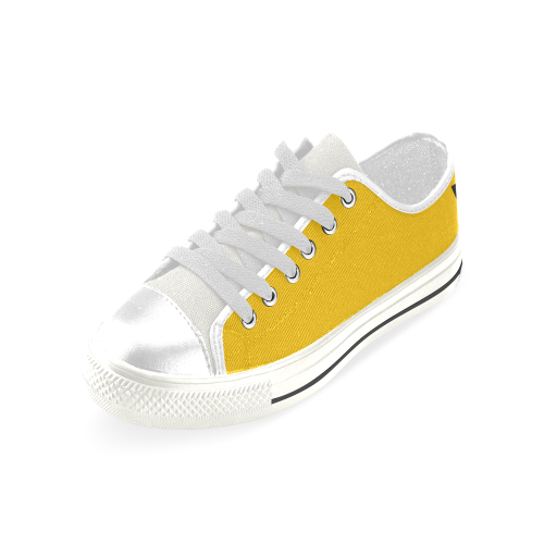 DMP music Foze White/Yellow Men's Classic Canvas Shoes (Model 018)