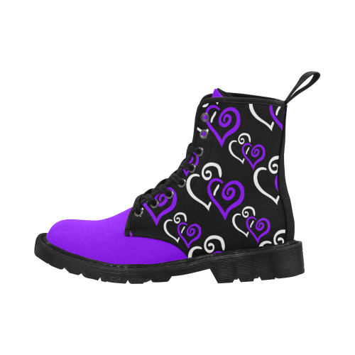 Purple Hearts Cheeky Witch Martin Boots for Women (Black) (Model 1203H)
