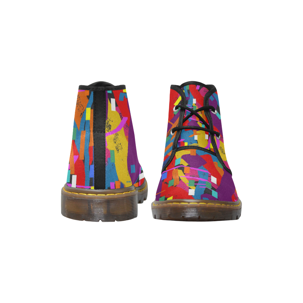 CONFETTI NIGHTS 2 Women's Canvas Chukka Boots (Model 2402-1)