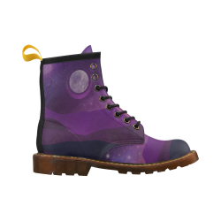 Purple Moon Night High Grade PU Leather Martin Boots For Men Model 402H