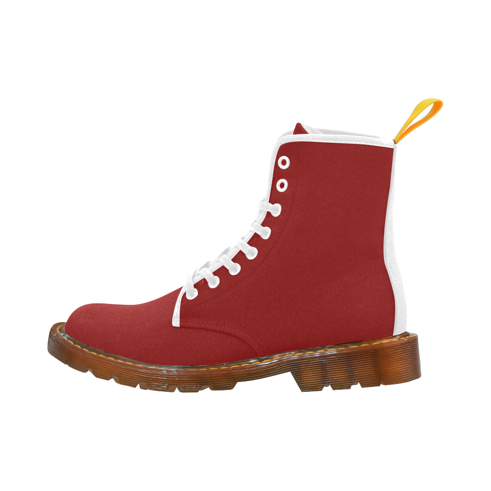 Dark Red and White Martin Boots For Men Model 1203H