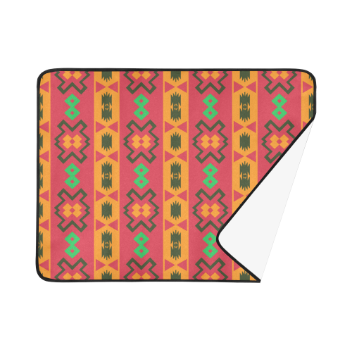 Tribal shapes in retro colors (2) Beach Mat 78"x 60"