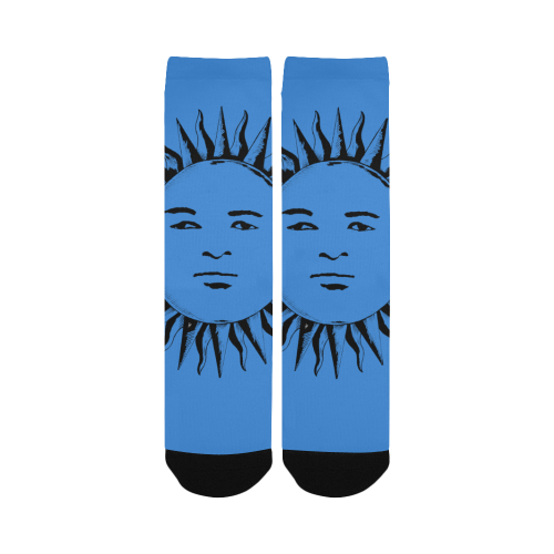GOD Women Socks Light Blue & Black Women's Custom Socks