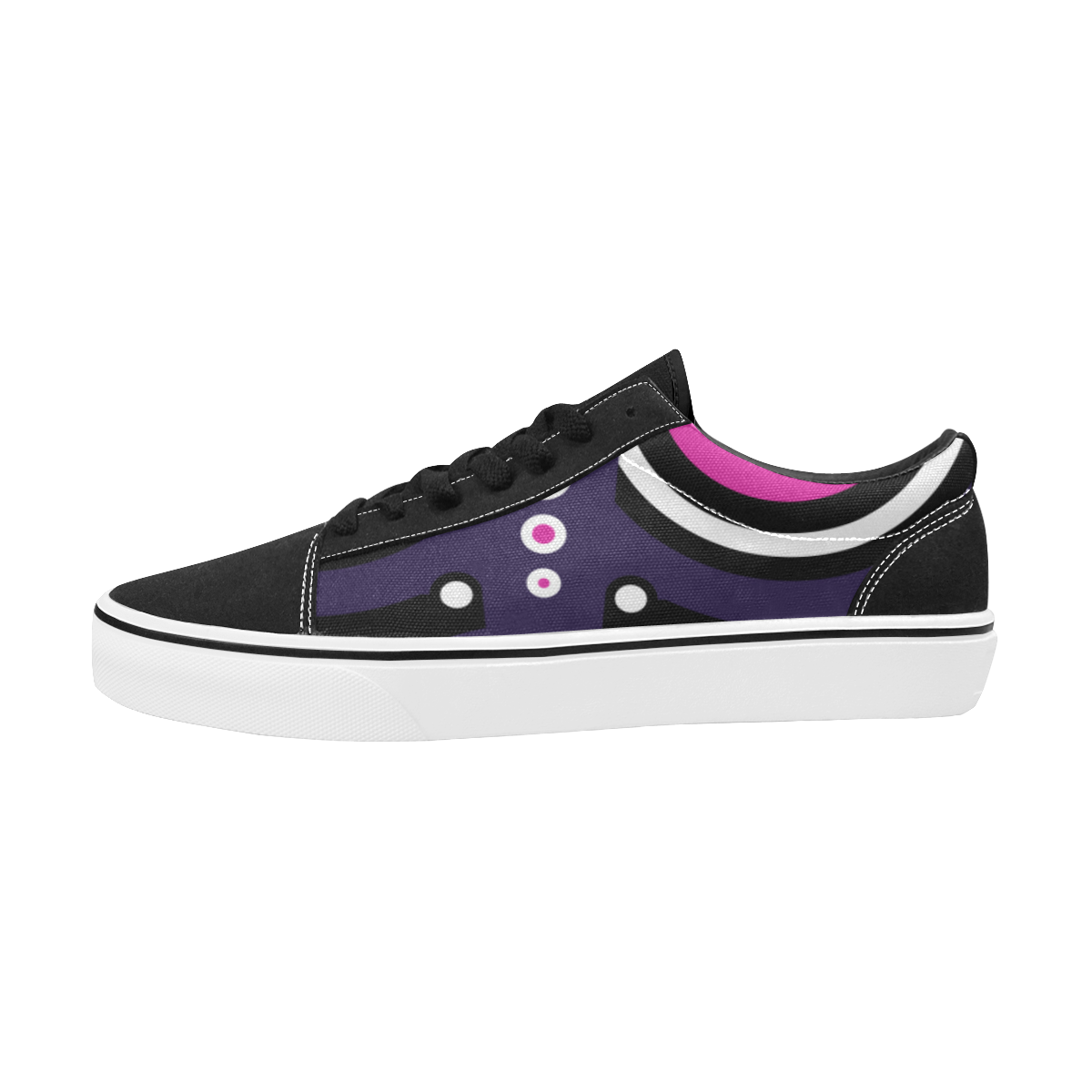 Pink Purple Tiki Tribal Women's Low Top Skateboarding Shoes/Large (Model E001-2)