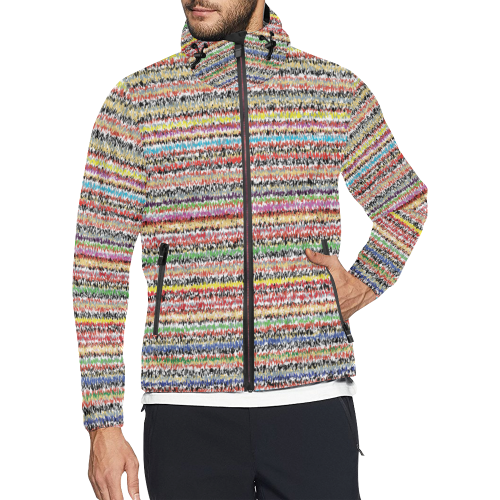 Patterns of colorful lines Unisex All Over Print Windbreaker (Model H23)