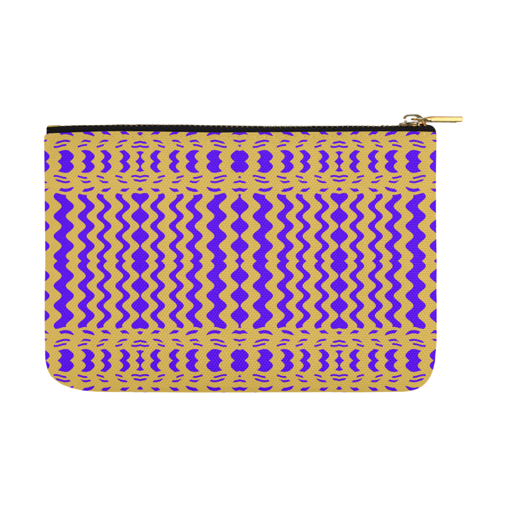Purple Yellow Modern  Waves Lines Carry-All Pouch 12.5''x8.5''