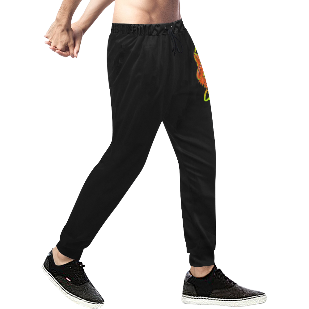 pantalon de deporte de hombre gato Men's All Over Print Sweatpants (Model L11)