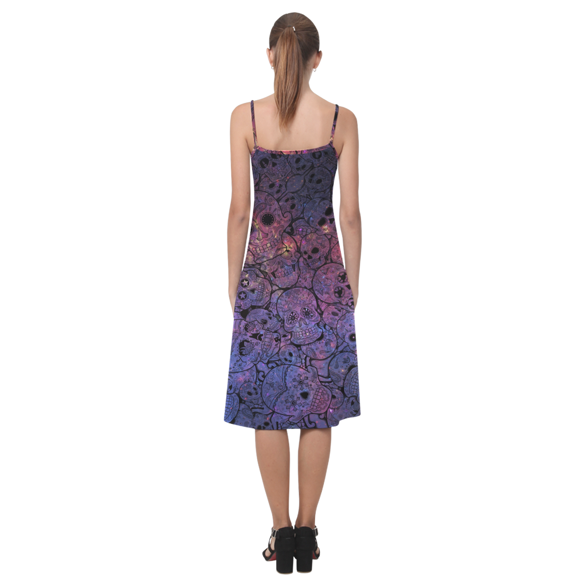 Cosmic Sugar Skulls Alcestis Slip Dress (Model D05)