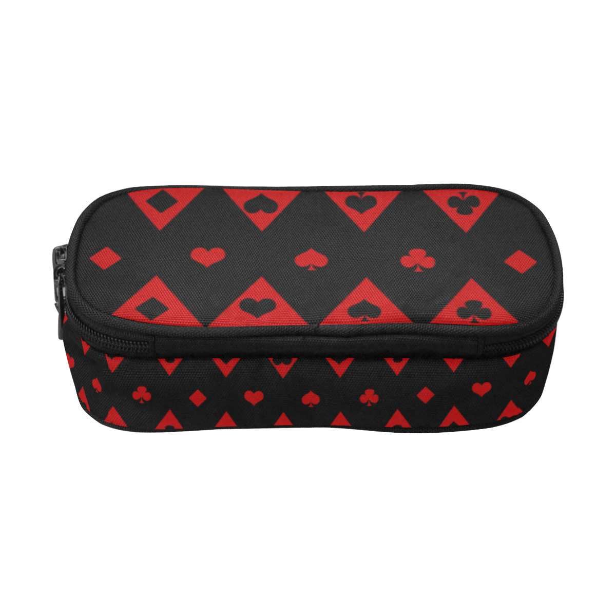 Las Vegas Black Red Play Card Shapes Pencil Pouch/Large (Model 1680)