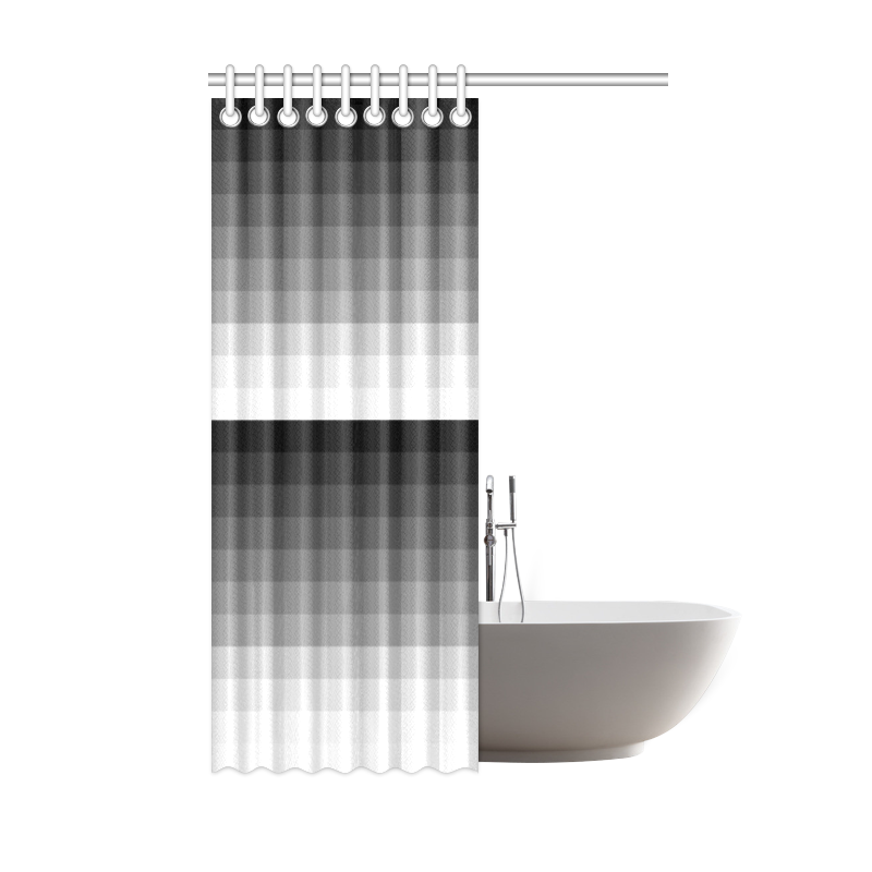 White, black, gray multicolored stripes Shower Curtain 48"x72"