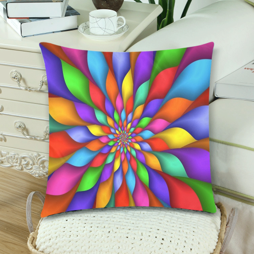 RAINBOW SKITTLES Custom Zippered Pillow Cases 18"x 18" (Twin Sides) (Set of 2)