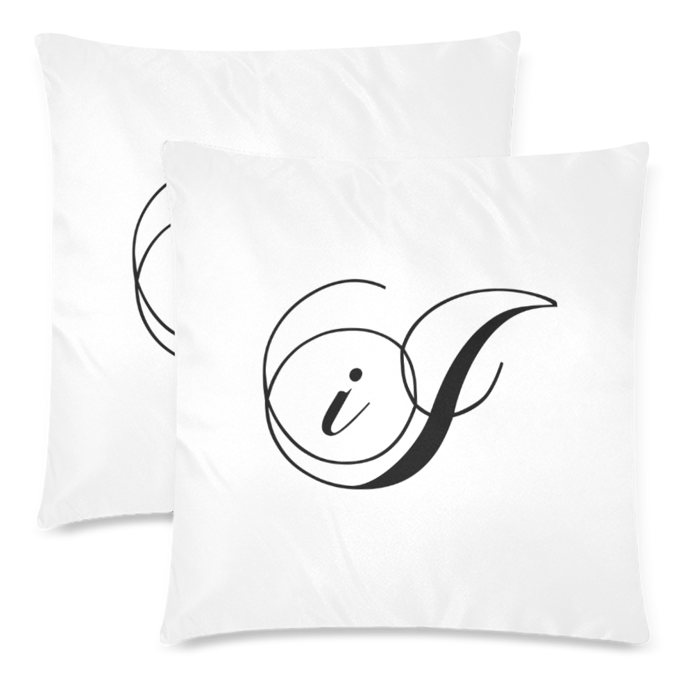 Alphabet I by Jera Nour Custom Zippered Pillow Cases 18"x 18" (Twin Sides) (Set of 2)