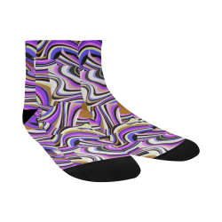 Groovy Retro Renewal - Purple Waves Quarter Socks