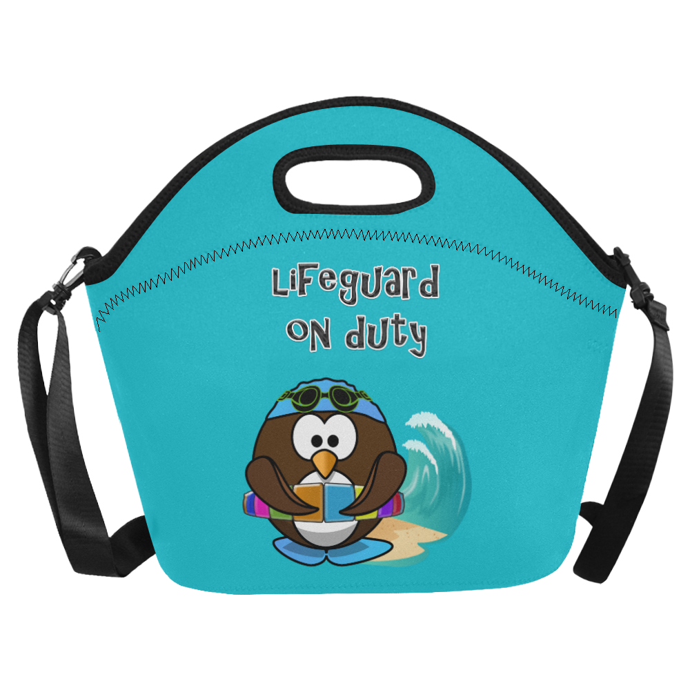 owl lifeguard on duty Neoprene Lunch Bag/Large (Model 1669)