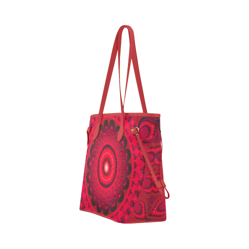mandala 1 red leather tote Clover Canvas Tote Bag (Model 1661)