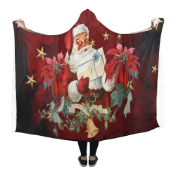 Santa Claus with gifts, vintage Hooded Blanket 80''x56''