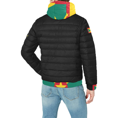 manusartgnd Men's Padded Hooded Jacket (Model H42)