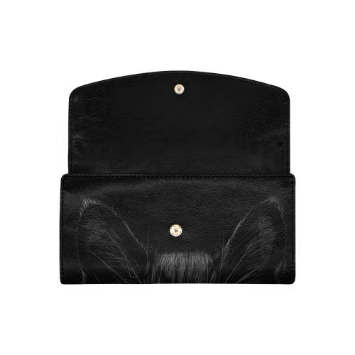 Black Cat Women's Flap Wallet (Model 1707)