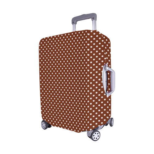 Brown polka dots Luggage Cover/Medium 22"-25"