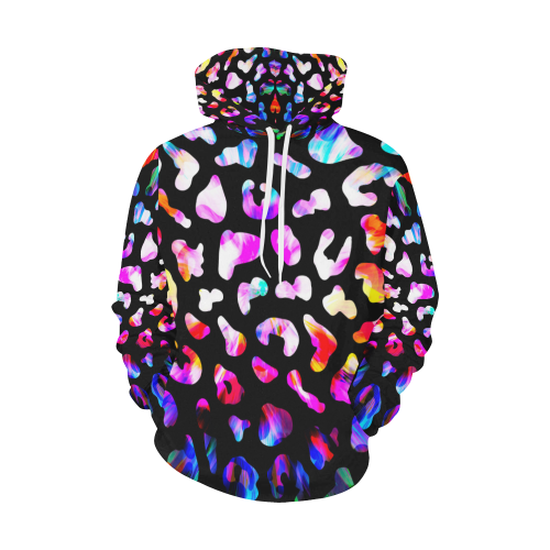colorful animal print All Over Print Hoodie for Women (USA Size) (Model H13)