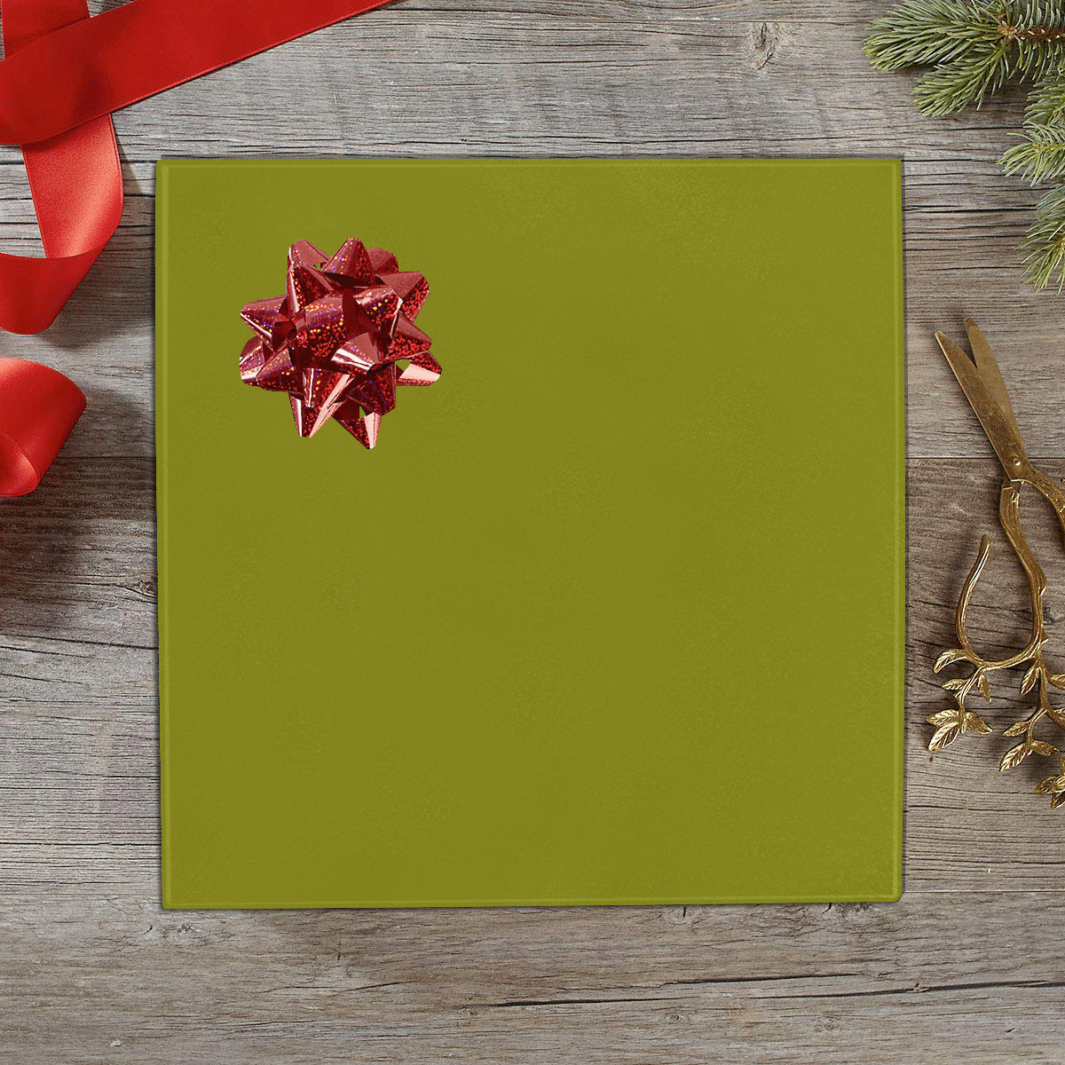 color olive Gift Wrapping Paper 58"x 23" (1 Roll)