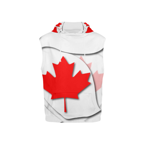 Flag of Canada All Over Print Sleeveless Hoodie for Kid (Model H15)