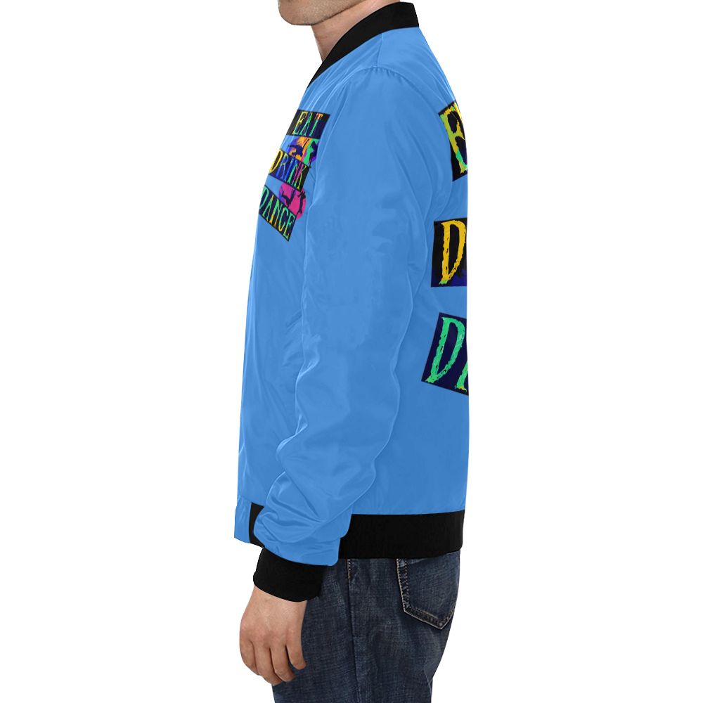 Break Dancing Colorful / Blue All Over Print Bomber Jacket for Men/Large Size (Model H19)