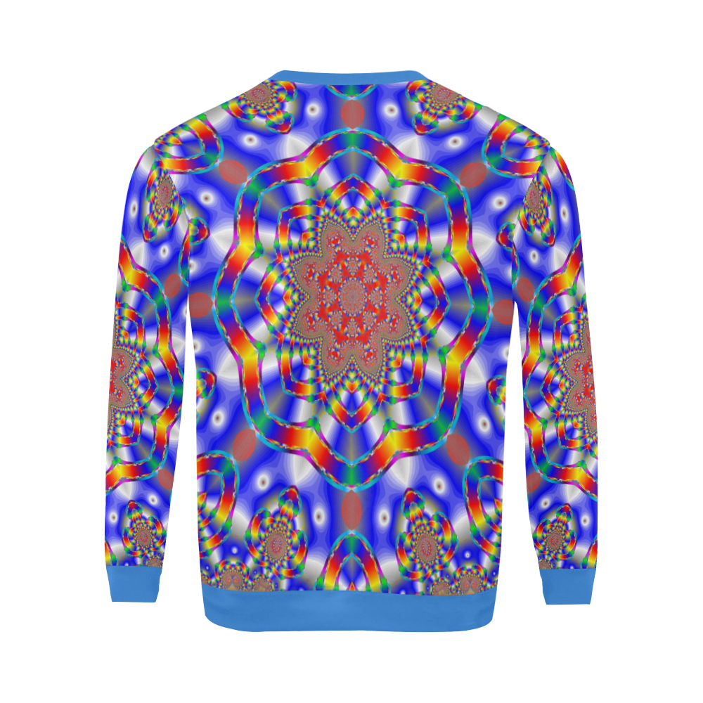 Blue Star All Over Print Crewneck Sweatshirt for Men (Model H18)