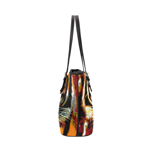 TIGER 14 Leather Tote Bag/Small (Model 1651)