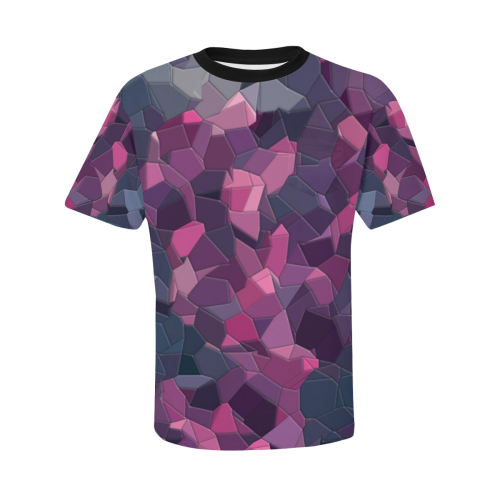 purple pink magenta mosaic #purple Men's All Over Print T-Shirt with Chest Pocket (Model T56)